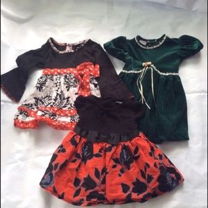 Piccolo Baby Girl Party Dresses Lot of 3 Bundle 2T